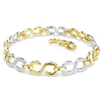 Dextera bracelet Round cut, White, Mixed metal finish